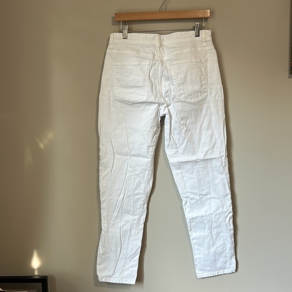 Eileen Fisher White Denim Skinny Organic Cotton Blend Straight Jean Sz 8 - Picture 6 of 13
